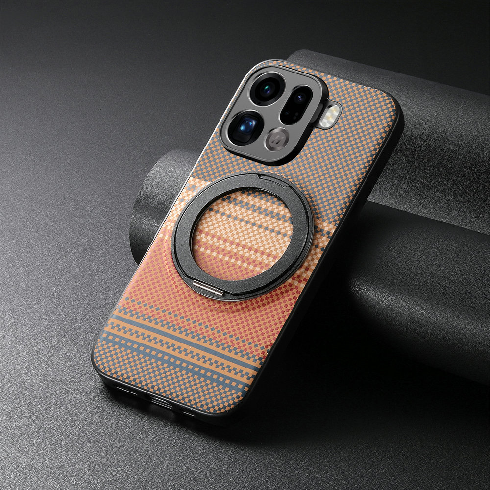 Ring Stand Case - 360 ° Матовый кожаный чехол-подставка с