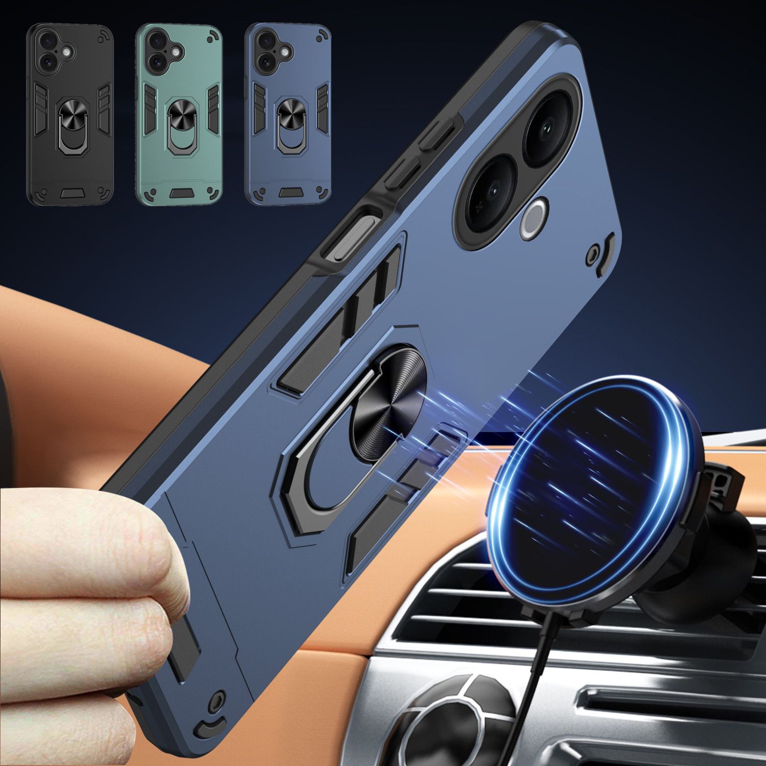Ring Stand Case - Чехол в стиле милитари для Vivo